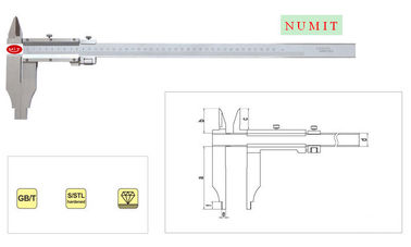 calibre vernier d'acier inoxydable de 0mm – de 500mm avec le style de graine et les mâchoires standard